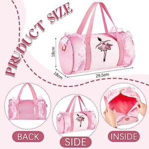 2 PCS Cute Ballet Dance Bag Princess Backpack Shoulder Bag and Tutu Dress Bag for Girls (Pink)