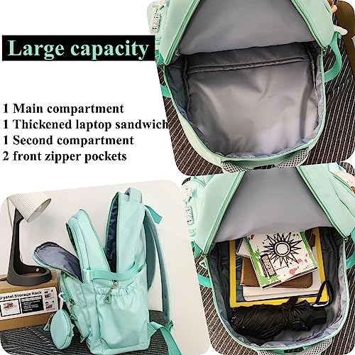 H HIKKER-LINK Water Resistant Laptop Backpack for Women 15.6 inch Causal Daypack for Daily Purple