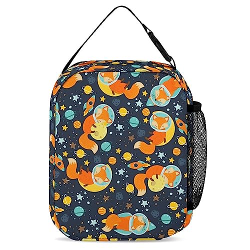 DTCCET Space Fox Backpack, Cute Daypack Cartoon Galaxy Fox Shoulders Backpack with Multiple Pockets, Classic Laptop Bag(Space & Fox)