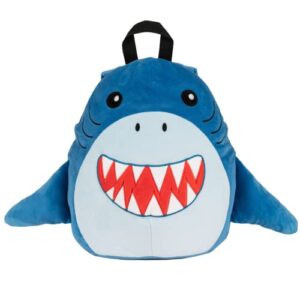 RALME Squish Buddies Soft Plush Blue Shark Backpack for Boys, 16 inch