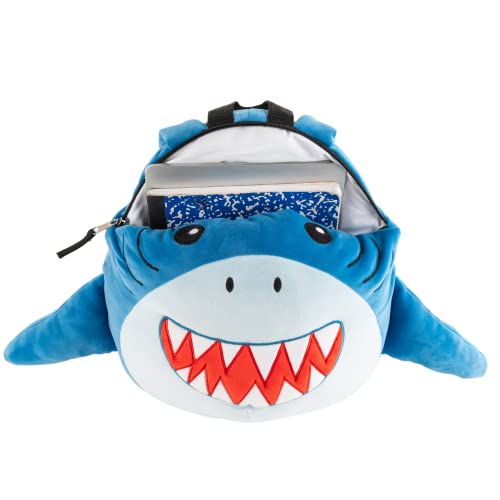 RALME Squish Buddies Soft Plush Blue Shark Backpack for Boys, 16 inch