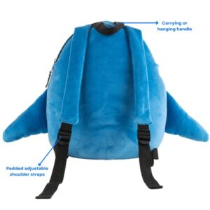 RALME Squish Buddies Soft Plush Blue Shark Backpack for Boys, 16 inch