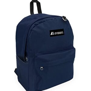 Everest Classic Laptop Backpack W/Side Pocket, Navy, One Size