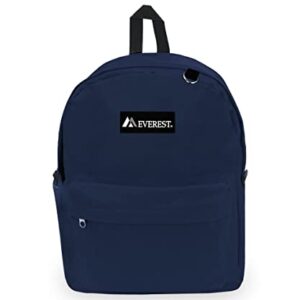 Everest Classic Laptop Backpack W/Side Pocket, Navy, One Size