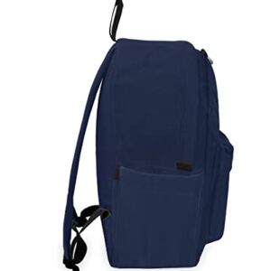 Everest Classic Laptop Backpack W/Side Pocket, Navy, One Size