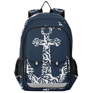 alaza anchor pattern backpack daypack bookbag
