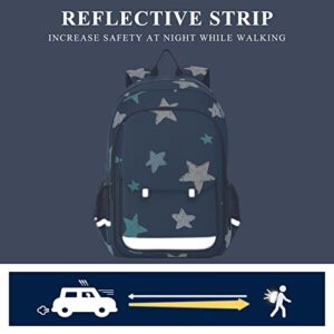 ALAZA Doodle Stars Blue Gray White Casual Daypacks Bookbag Bag