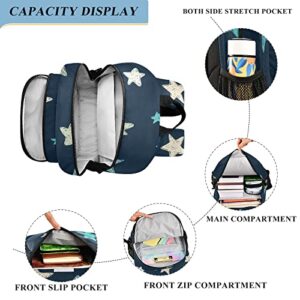 ALAZA Doodle Stars Blue Gray White Casual Daypacks Bookbag Bag