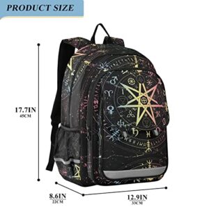 ALAZA Mandala Zodiac Wheel Of The Year Astrological Signs Backpack Cycling, Running, Walking, Jogging