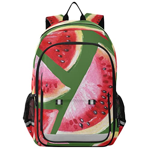 ALAZA Watercolor Watermelon on Green Casual Backpack Bag Travel Knapsack Bags