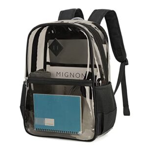 musevos clear backpack heavy duty pvc transparent backpack,black