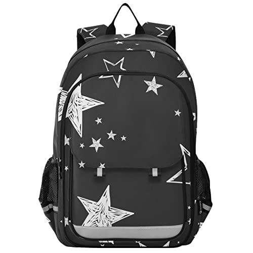 ALAZA Black and White Stars Spots Casual Backpack Travel Daypack Bookbag