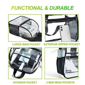 Clear Backpack Stadium Approved, Clear Mini Backpack with Adjustable Straps, See Through Backpack for Stadium, Concert, Sports, Work,Security