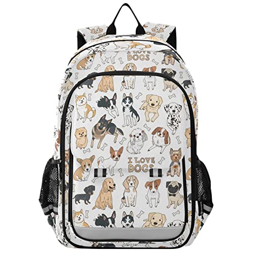 ALAZA Doodle Dog Pug Corgi Golden Retriever Husky Labrador Dachshund Casual Daypacks Outdoor Backpack