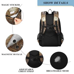 ALAZA Steampunk Clock Backpack Daypack Bookbag