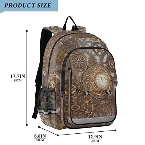 ALAZA Steampunk Clock Backpack Daypack Bookbag