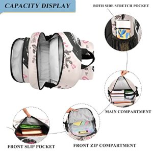 ALAZA Panda with Glasses Flowers Casual Backpack Travel Daypack Bookbag