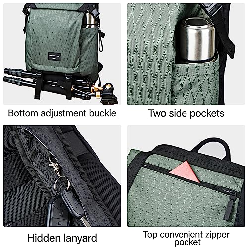 Hanke multifunctional carry on travel backpack Fits 15.6 inch latpot，Lightweight hiking backpack for women & men，Waterproof Friendly Durable Rucksack Weekender Bag Daypack.(Jungle Green)