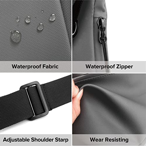 Small Sling Shoulder Crossbody Bag Men Women, Lightweight Anti-theft One Strap Casual Chest Bag Slim Backpack for Outdoor Walking Trip Hiking Biking Grey