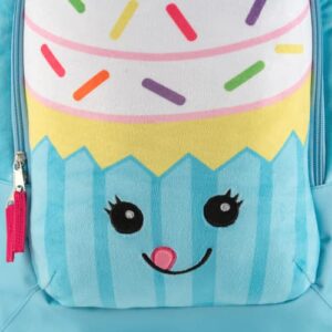 CLUB LIBBY LU Cupcake Backpack for Girls with Soft Plush Front Pocket, 16 inch Squish Buddies