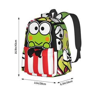 Yotuoka Cute Frog Backpack For Women Men Laptop Backpack Large Cartoon Casual Bag Green Lightweight Multipurpose Travel Gift