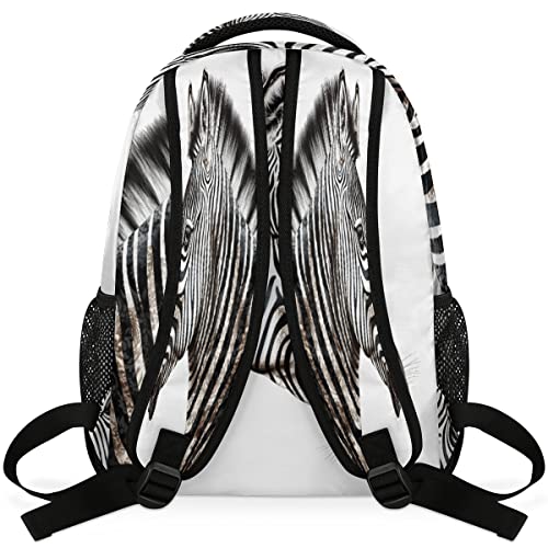 OMFUNS Animal Zebra Custom Backpack for Kids Boys Girls Cool Print Personalized School Bookbag for College Elementary Middle School Bag Casual Daypack Laptop Bag for Women Men