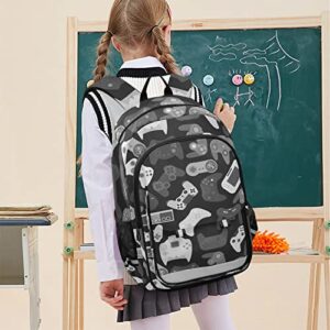 Glaphy Video Game Controller School Backpack Lightweight Laptop Backpack Student Travel Daypack with Reflective Stripes