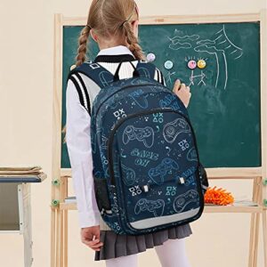 Glaphy Joystick Video Game Backpack School Bag Lightweight Laptop Backpack Student Travel Daypack with Reflective Stripes