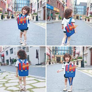 Blue and Red with Letter M Backpack 11 Inch, Aesthetic Casual Travel Bags, Super Letter M Backpack Breathable Portable Lightweight Daypack