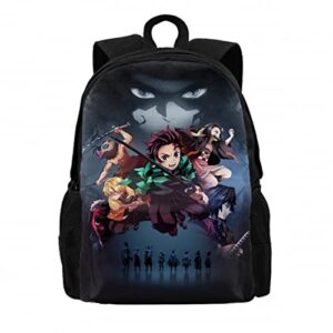 sueda nezuko backpack 17" anime multifunction bookbag with side pockets durable laptop bag for teen boys girls