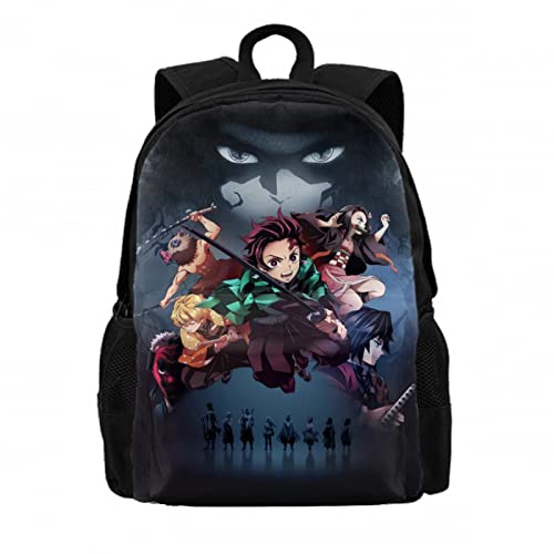 SUEDA Nezuko Backpack 17" Anime Multifunction Bookbag with Side Pockets Durable Laptop Bag for Teen Boys Girls