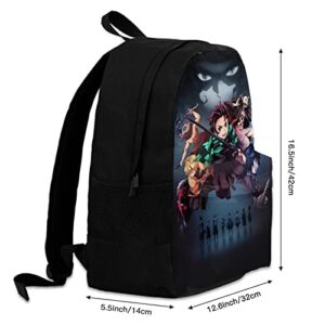 SUEDA Nezuko Backpack 17" Anime Multifunction Bookbag with Side Pockets Durable Laptop Bag for Teen Boys Girls