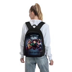 SUEDA Nezuko Backpack 17" Anime Multifunction Bookbag with Side Pockets Durable Laptop Bag for Teen Boys Girls