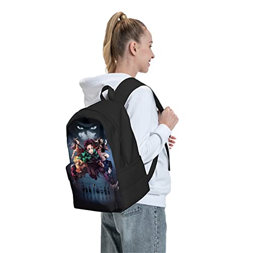 SUEDA Nezuko Backpack 17" Anime Multifunction Bookbag with Side Pockets Durable Laptop Bag for Teen Boys Girls