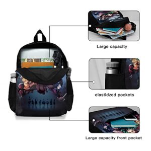 SUEDA Nezuko Backpack 17" Anime Multifunction Bookbag with Side Pockets Durable Laptop Bag for Teen Boys Girls