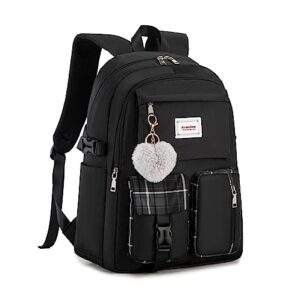 Acmebon Girl Roomy Fashion Laptop Backpack Set Casual Daypack Set for Women Black