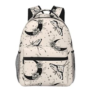 boehiop boho magic butterfly moon star lightweight laptop backpack for women men college bookbag casual daypack travel bag