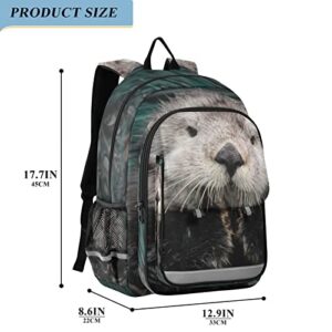 Glaphy Sea Otter Animals Backpack School Bag Lightweight Laptop Backpack Student Travel Daypack with Reflective Stripes