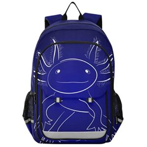 glaphy funny axolotl purple backpack lightweight laptop backpack school bag student travel daypack with reflective stripes
