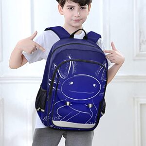 Glaphy Funny Axolotl Purple Backpack Lightweight Laptop Backpack School Bag Student Travel Daypack with Reflective Stripes