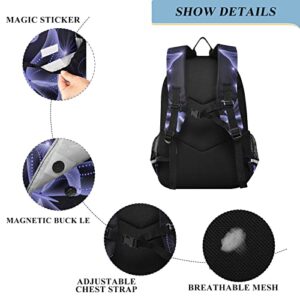 Glaphy Butterfly Blue Backpack School Bag Lightweight Laptop Backpack Student Travel Daypack with Reflective Stripes