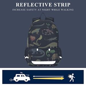 Glaphy Snakes Lizard Frog and Turtle Animal Backpack Lightweight Laptop Backpack Student Travel School Bag with Reflective Stripes