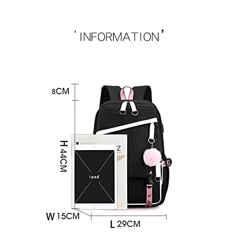 NETZXH Cute Kawaii Backpack For Teens girls Cute Animal Cartoon Schoolbag for School, Travel and Everyday Use With USB