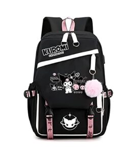 netzxh cute kawaii backpack for teens girls cute animal cartoon schoolbag for school, travel and everyday use with usb
