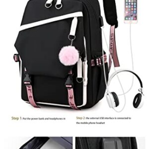 NETZXH Cute Kawaii Backpack For Teens girls Cute Animal Cartoon Schoolbag for School, Travel and Everyday Use With USB