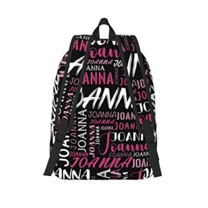 Husguciy Custom Backpack with Name, Personalized Bookbag for Boys Girls Kids, Customized School Bag for School Office Travel (Black Pink)