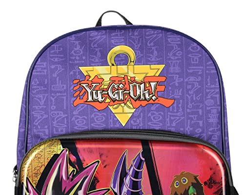 Yu-Gi-Oh! 16" Molded Backpack Battle Ready Yugi Dark Magician Black Luster Soldier Character Travel Backpack