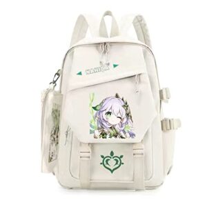 huklab genshin impact backpack,16.5 inches genshin impact bag,genshin laptop backpacks (white,nahida)