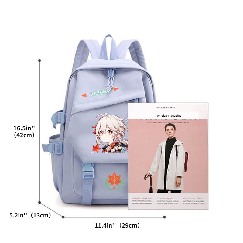 HUKLAB Genshin Impact Backpack,16.5 inches Genshin Impact Bag,Genshin Laptop Backpacks (White,Nahida)