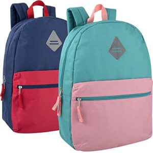 trail maker 24 pack classic backpacks in bulk wholesale two tone backpacks (pack 2)